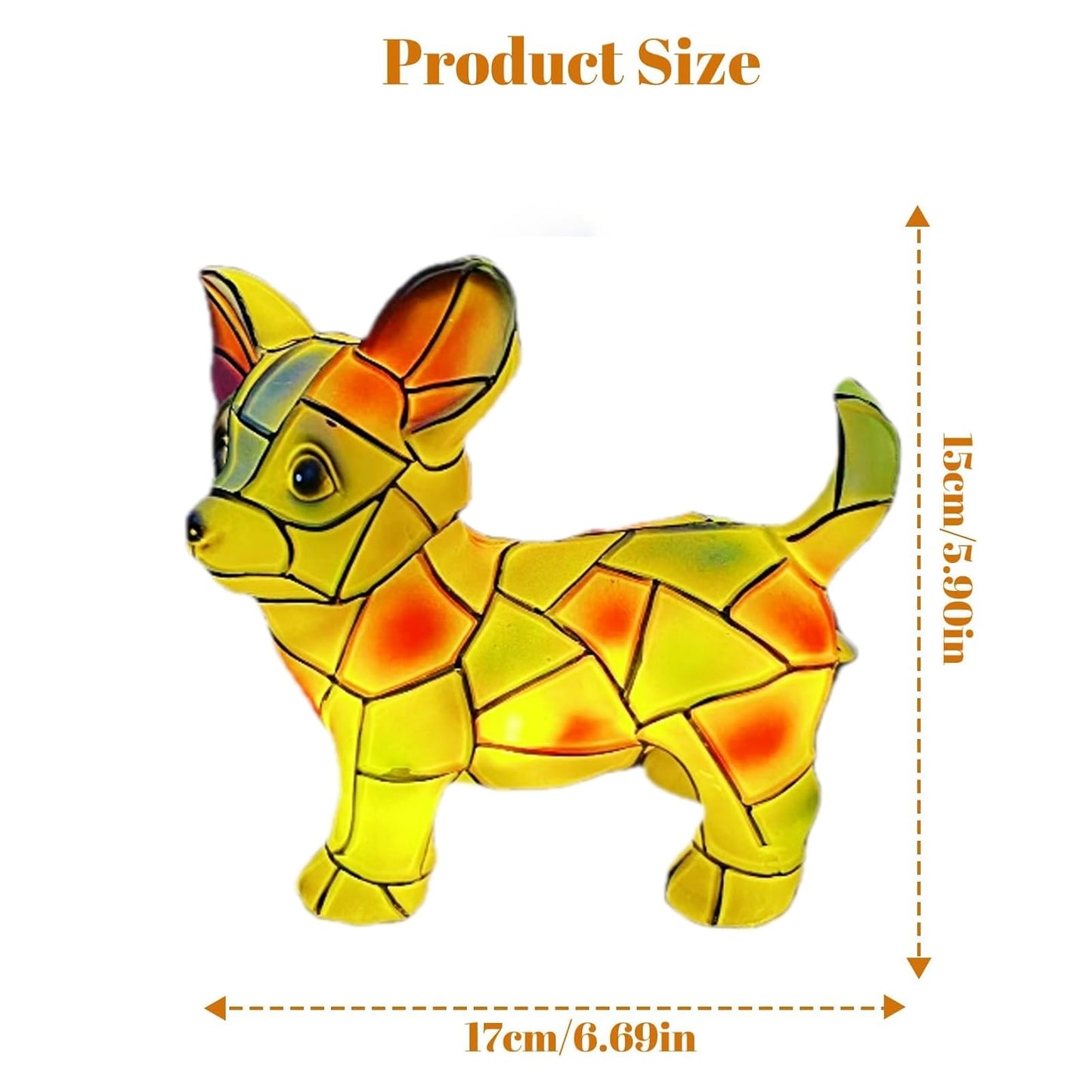 Neioaas Chihuahua Lamps - Retro Dogs Stained Resin Tabletop Night Light, Dog Series Art Night Light, 3D Cute Pet Dogs Themed Lamp LED Table Lamps, Fun for Dog Lovers