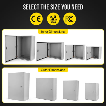Towallmark 24x24x8 Outdoor Electrical Box, NEMA 4X Steel Electrical Enclosure Box, Electrical Junction Box, with IP66 Waterproof, Dustproof, Lock, Mounting Plate