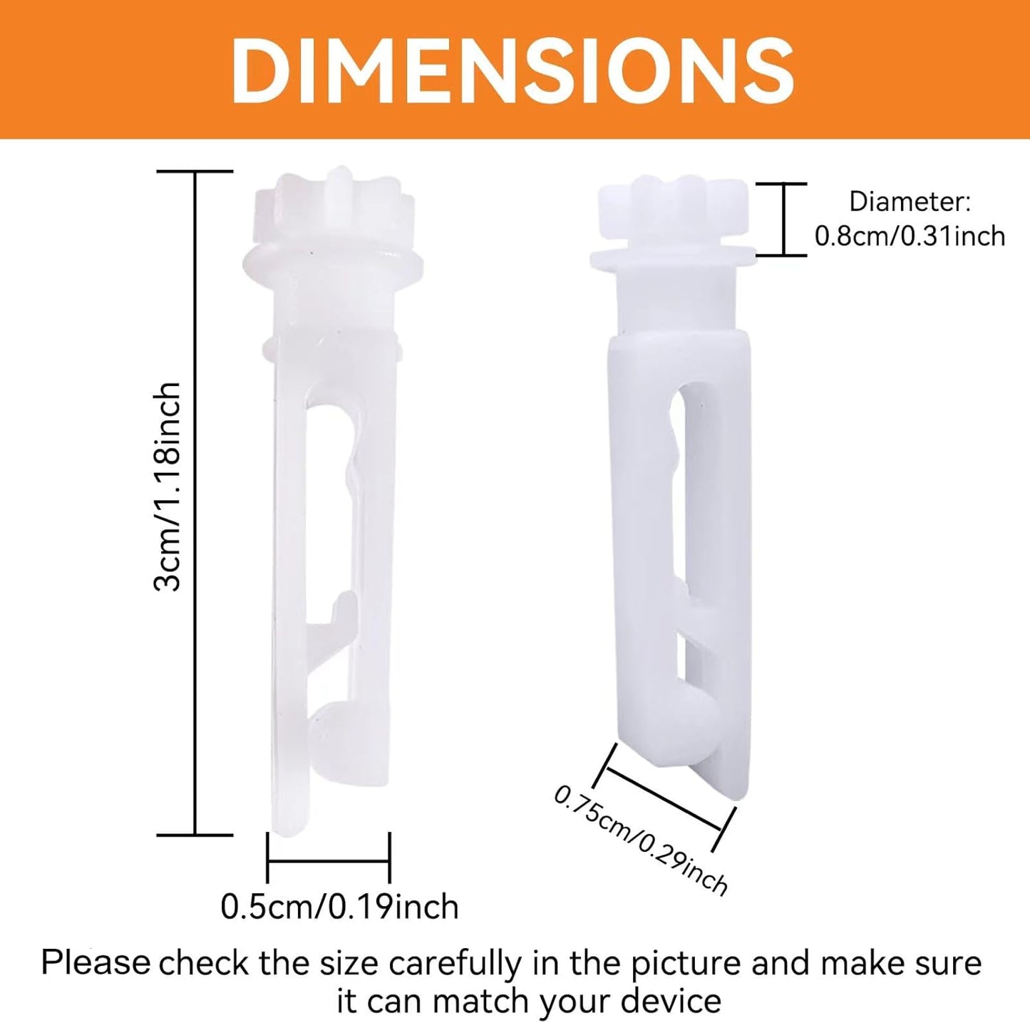 40 Sets of Clear Vertical Blind Repair Tabs, 80 PCS Blind Fixers with 15 PCS White Stem Parts for Vertical Blind Kit