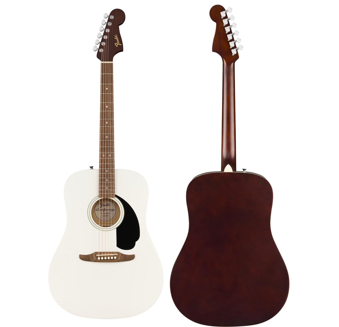 Fender California Redondo Acoustic Guitar - White Bundle with Hard Case, Strap, Strings, Picks, and Austin Bazaar Instructional Video