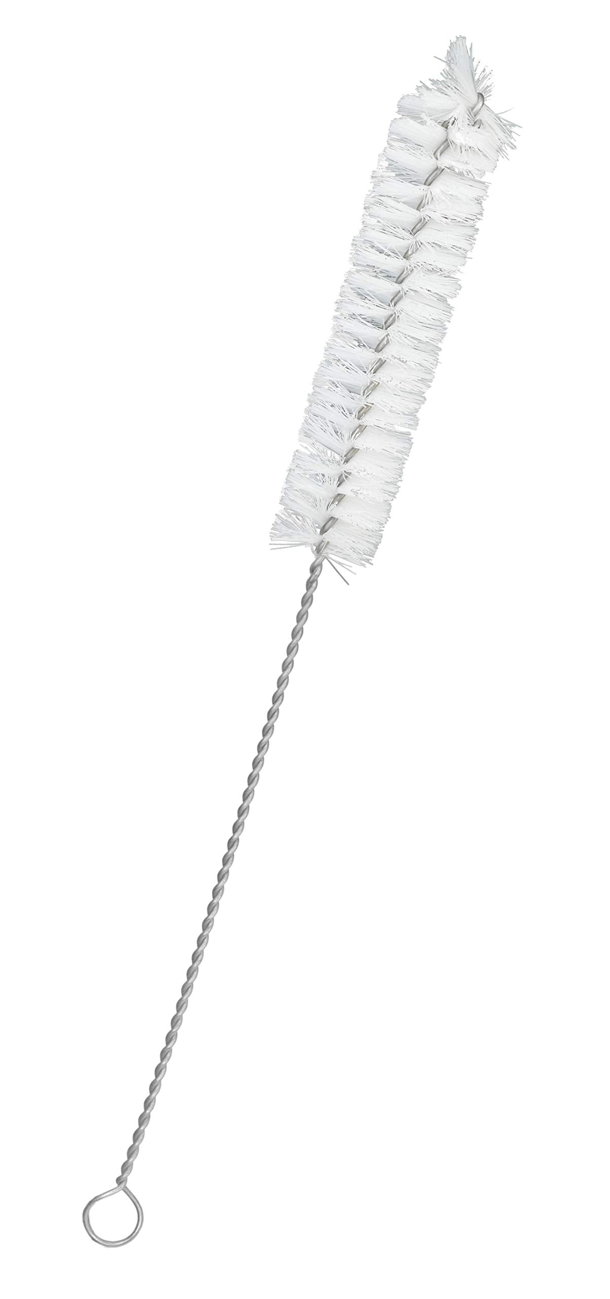 EISCO 12PK Bristle Cleaning Brushes with Fan-Shaped Ends, 9" - Twisted Stainless Steel Wire Handle - Ideal for 0.6" - 0.8" Diameter Tubes, Bottles, Flasks, Cylinders, Jars, Vases, Cups
