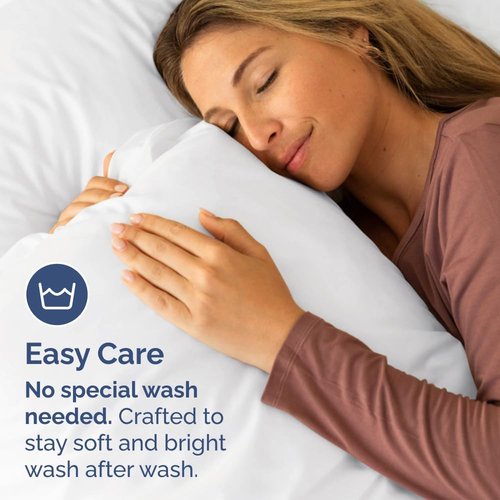King Standard Pillow Cases - Soft Hotel Quality Covers for Comfy Bedding | Set of 4, Machine Washable, White