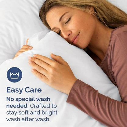 King Standard Pillow Cases - Soft Hotel Quality Covers for Comfy Bedding | Set of 4, Machine Washable, White