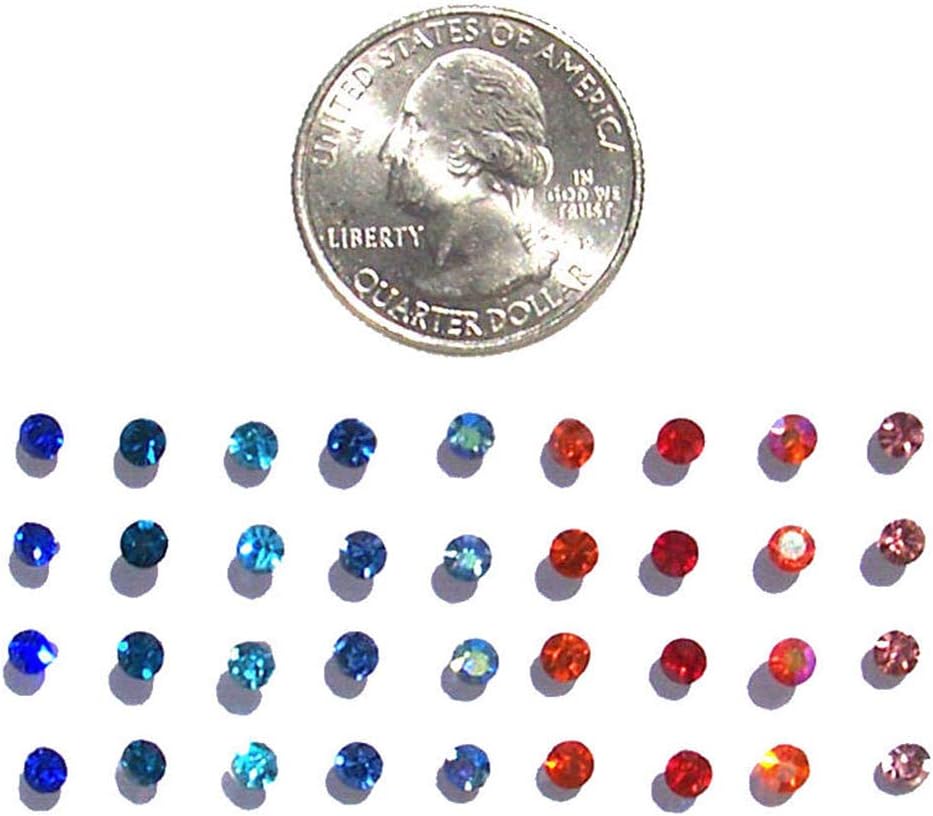 Set of 36 or 72 1/8 Crystal Stud Hypoallergenic Earrings; 18 or 36 Pairs on Plastic Posts