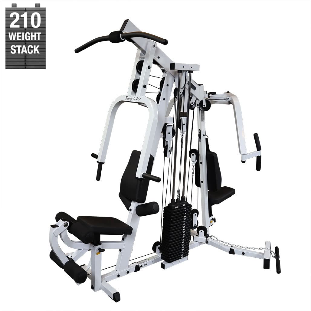 Body-Solid Multi-Station, Single Weight Stack Home Gym Machine, Arm & Leg Strength Training Functional Exercise Workout Station, 210lbs. Black Weight Stacks