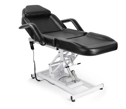 Funnylife Black Electric Beauty Bed Chair SPA Massage Bed Tattoo Chair Hydraulic Pump Facial Table Beauty Equipment