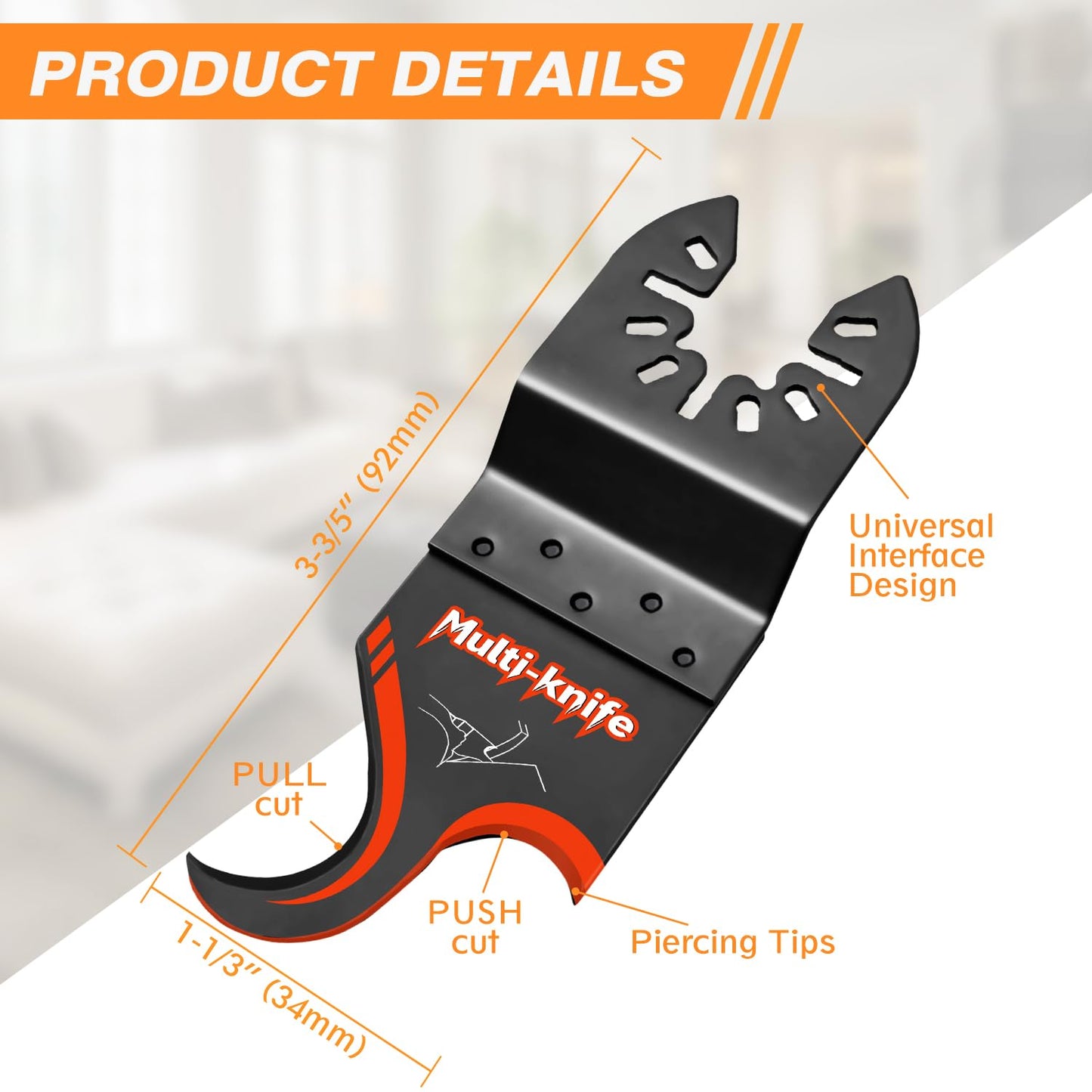 AIFICUT 10 PCS Oscillating Multi Tool Hook Knife Blade for Carpet Roof Shingles Soft Materials Universal Oscillating Tool Accessory Compatible with DeWalt Makita Milwaukee and More