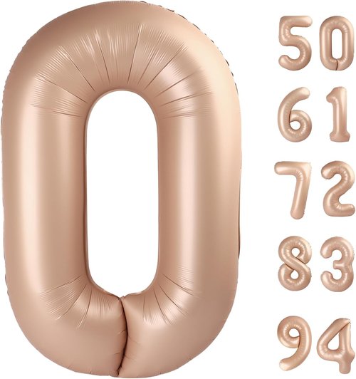 Light Brown Number Balloons - 40 Inch Tan 0 & Khaki 10-50 | Beige Birthday Party Decorations
