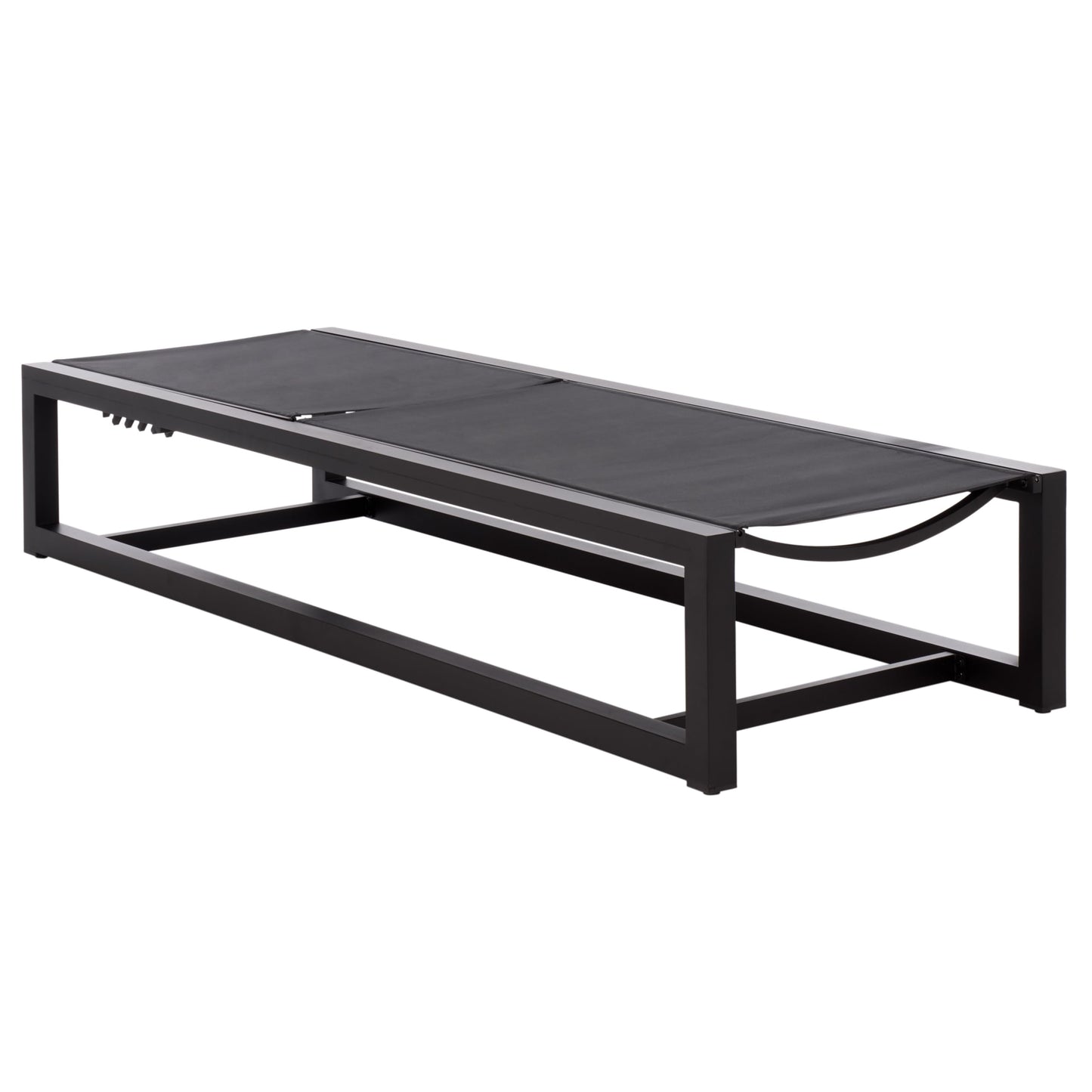 SAFAVIEH Outdoor Patio Furniture Collection – Logan Black & Black Aluminum Lounger, Adjustable Modern Outdoor Reclining Chaise (PAT7561A)