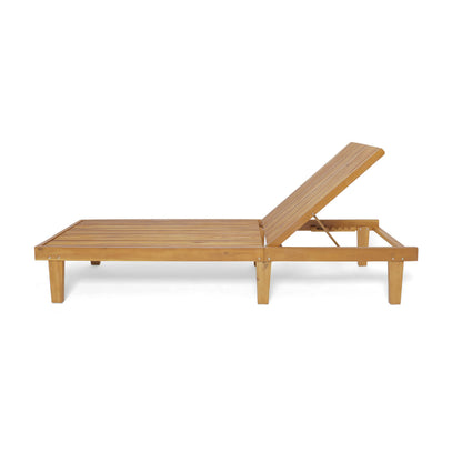 Christopher Knight Home Vernon Outdoor Acacia Wood Chaise Lounge Set, Teak Finish