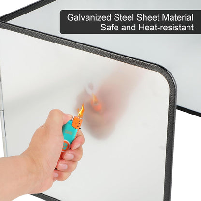 3 Sided Foldable Splatter Guard, Stainless Steel Grease Splatter Screen, Non-Stick Oil Splash Guard, Anti-Grease Cooking Shield, Heat-Resistant Stove Protector with Safe Edge, Easy to Clean (Medium)