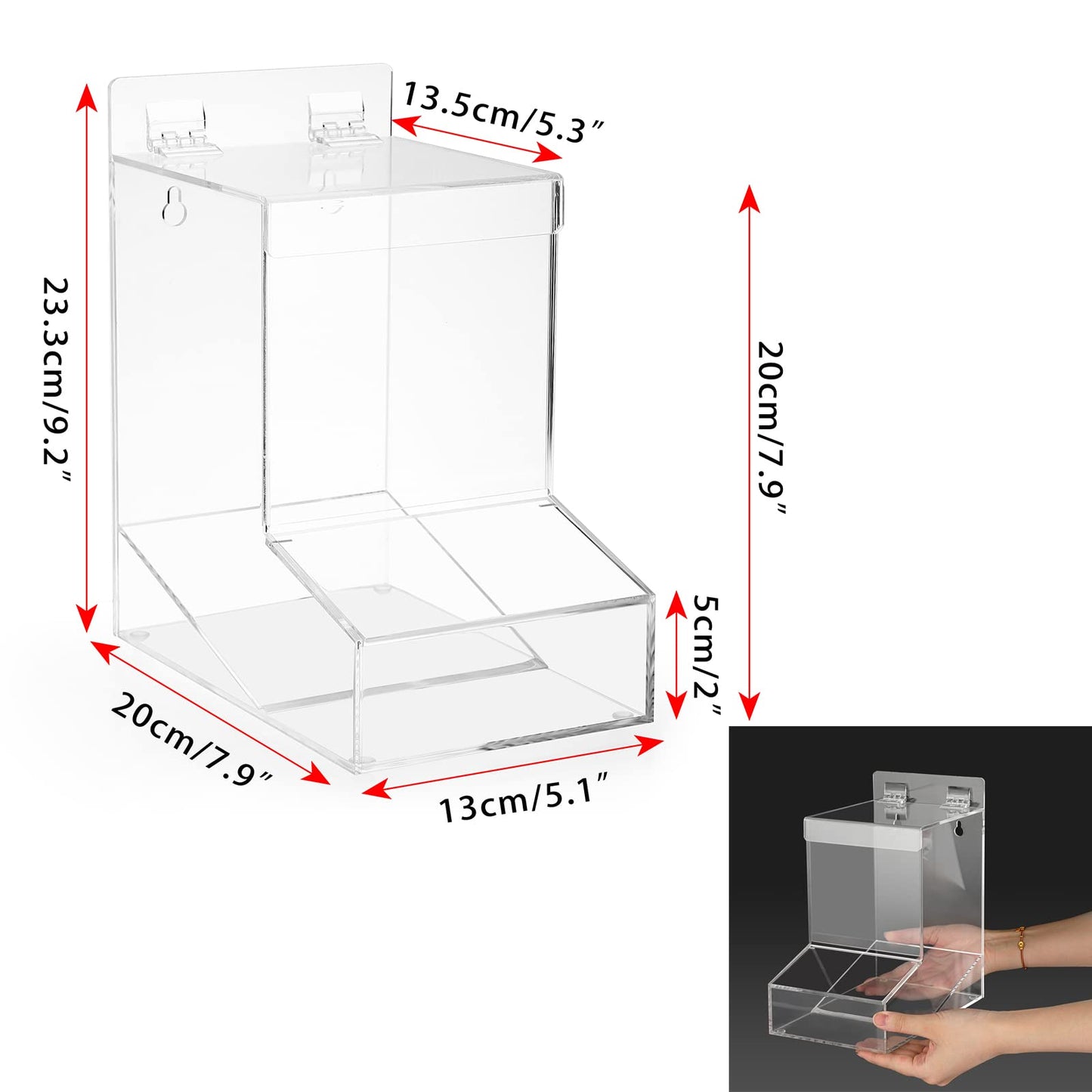 Sumnacon Acrylic Dispenser-Countertop Storage Container for Candy Shoe Covers Golves Hairnets Earplugs,Clear Laundry Pod Dispenser with Lids,Functional Wall Storage Dispenser for Laundry Room Pantry