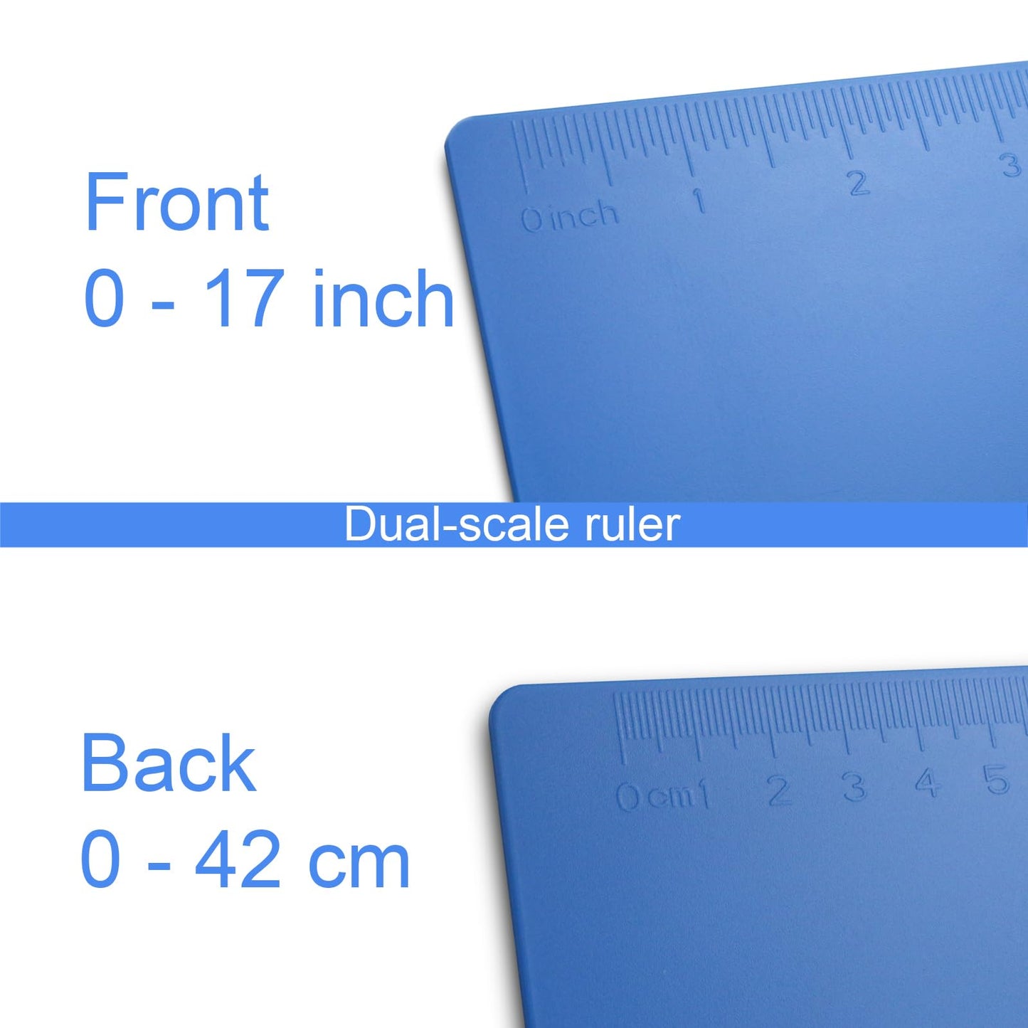 Acocony 11x17 Clipboard Vertical with Ruler Extra Large Clipboard Low Profile Clip 11 x 17 Clipping Board Plastic Blue Pack of 1