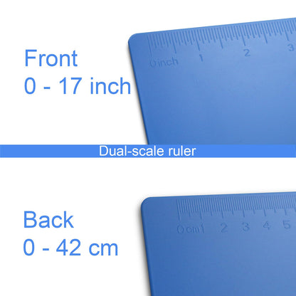 Acocony 11x17 Clipboard Vertical with Ruler Extra Large Clipboard Low Profile Clip 11 x 17 Clipping Board Plastic Blue Pack of 1