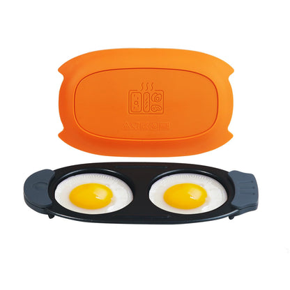 MKYSAIL Quick-Heat Microwave Egg Cooker|Poacher|fryer,Multi-Use microwave egg maker for Breakfast Sandwiches,Dishwasher-Safe,Save Time,Portable for Home,Travel,Gifts(Orange)