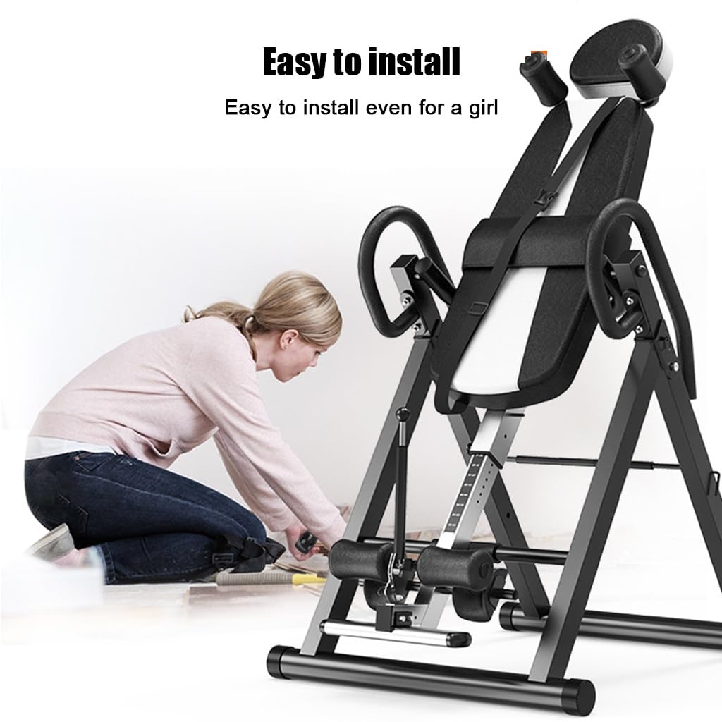 MAgiLL Foldable Inversion Table, Deluxe Heavy Duty Therapeutic Inversion Table 330LBS Weight Capacity Inverted Table Relieve Back Pain