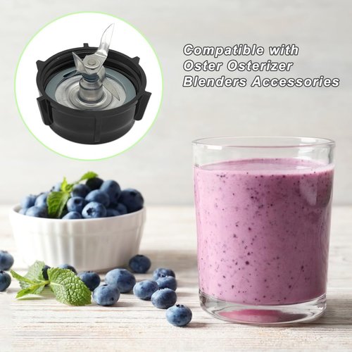 for Oster Blender Replacement Parts Blender Ice Crusher Blade with Jar Base Cap and Four Rubber O Ring Sealing Ring Gasket, Compatible with Oster Osterizer Blenders Accessories