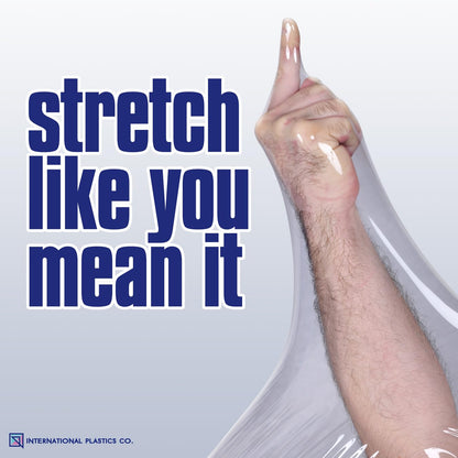 International Plastics Co. 80 Gauge 18" 1200ft Plastic Stretch Film/Wrap 500% Stretch Clear Cling Durable Adhering Packing Moving Packaging Heavy Duty Shrink Film