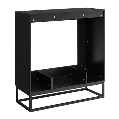 SEI Furniture - Holly & Martin Frescan Contemporary Touch Screen Electric Fireplace - Modern Design, Black Glass and Wood - Ideal for Living Room, Bedroom (FR1063059)
