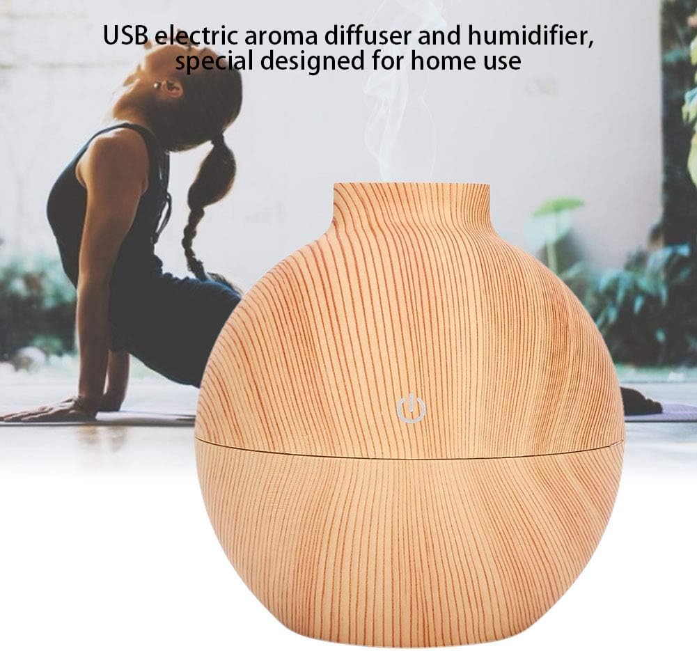 Mini Humidifiers, 130ml USB LED Aroma Essential Oil Diffuser for Room Bedroom Office (Light)