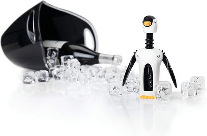 True Zoo Multicolor Winged Penguin Corkscrew, Soft-Touch Wine Bottle Opener Kit, 8.25"