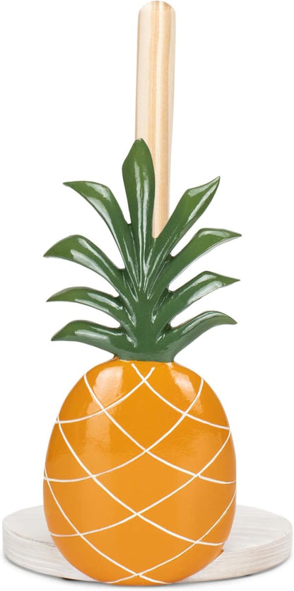 12 inch Elanze Designs Tropical Pineapple Resin and Wood Paper Towel Holder