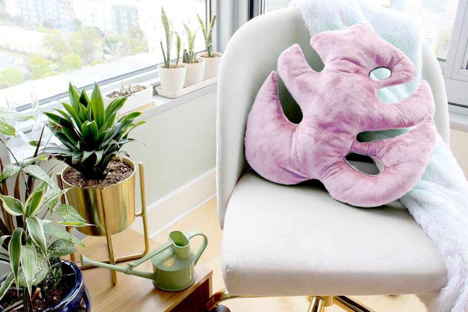 Green Philosophy Co. Monstera Leaf Pillow - Mossy Earth - Large Soft Plant-Shaped Plush Cushion for Couch, Bed, or Reading Nook - Cute & Unique Nature-Inspired Decor Super Soft & Cuddly Throw Pillow