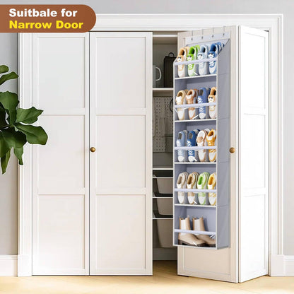 20 Closet KEETDY Pairs Over The Door Shoe Organizer for Large Clear Pockets Hanging Shoe Rack for Door Hanger Boot