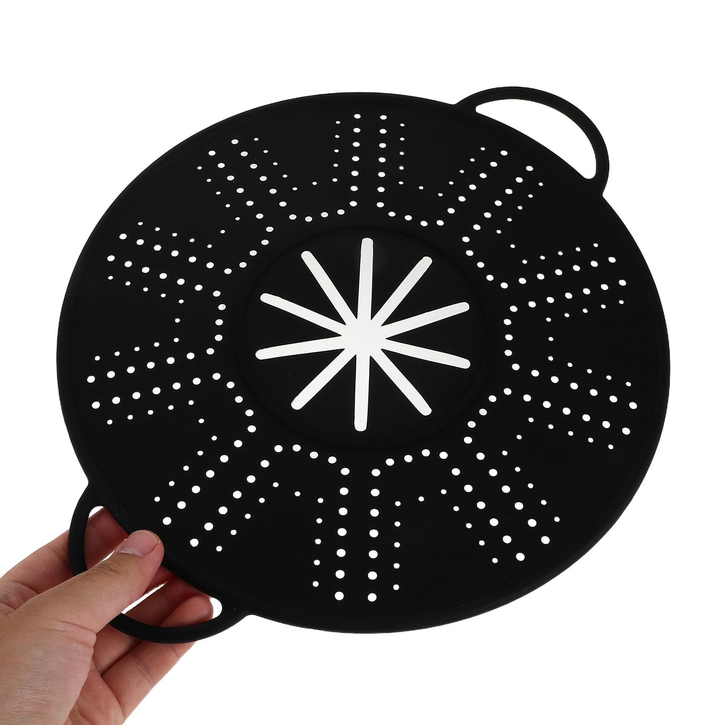 CALLARON Silicone Splatter Screen with Side Handles 13.38 Inch Frying Pan Cover Oil Splash Guard Heat Resistant Cooling Rack Multi-Use Kitchen Gadget