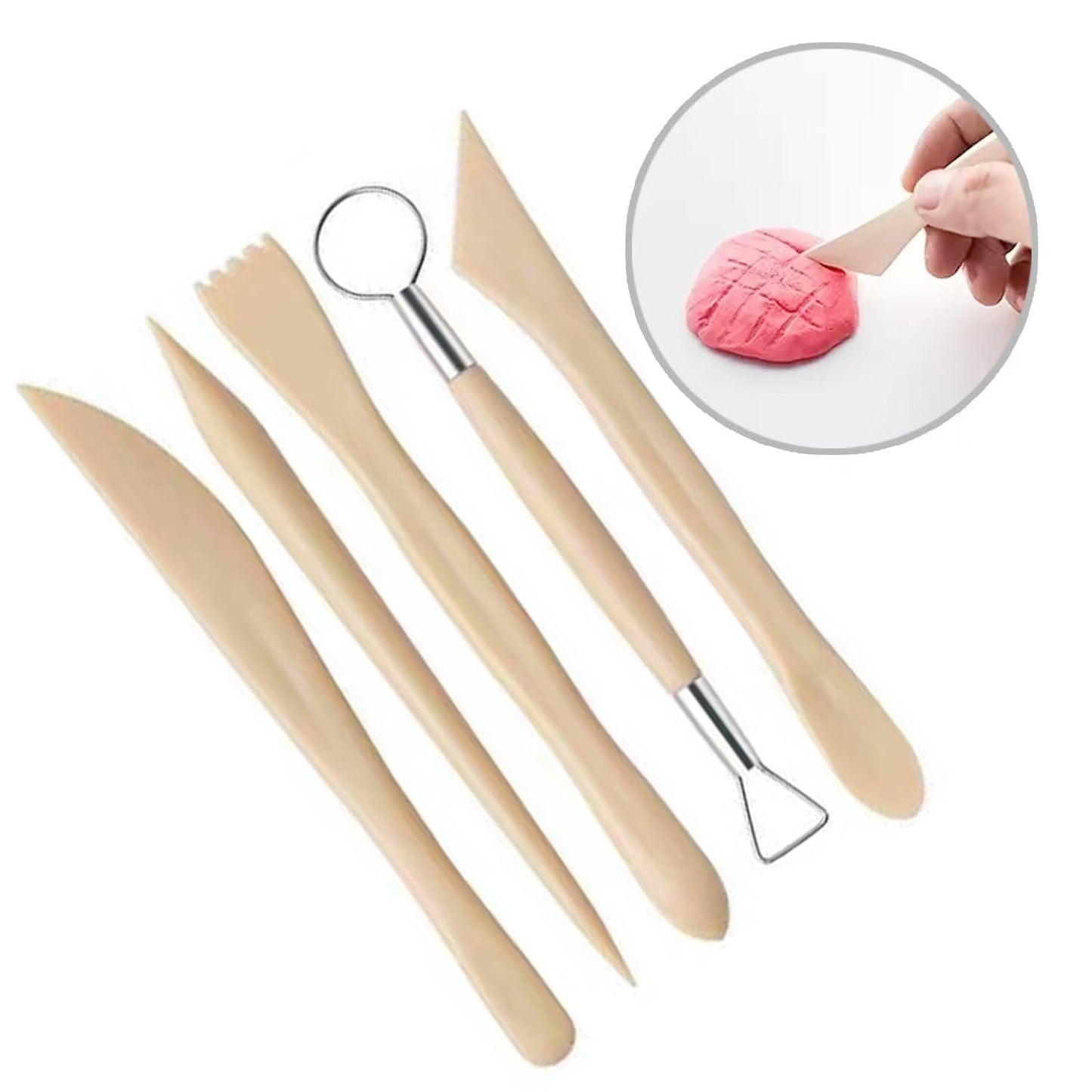 24Pcs Clay Sculpting Tool Set, Polymer Clay Kit with Ball Stylus Pens, Silicone Sculpting Brushes, Wooden Carving Tools & Smoothing Sponge, Professional Pottery Modeling Tools for Ceramic& DIY Crafts