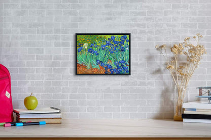 Wieco Art Irises Modern Stretched and Framed Floral Giclee Canvas Print By Van Gogh Famous Flowers Oil Paintings Reproduction Artwork Pictures on Canvas Wall Art for Bedroom Home Decorations