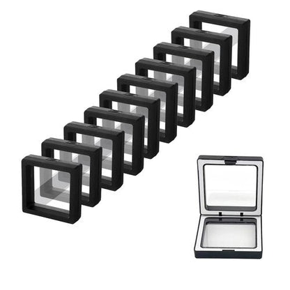 DZDXDZSW 10 Pack Jewelry Gift Boxes 2.75 x 2.75 x 0.78 Inch Transparent Jewelry Box,Small Gift Boxes for Jewelry Earrings Necklaces Handmade Bangles Bracelets(Black and white)