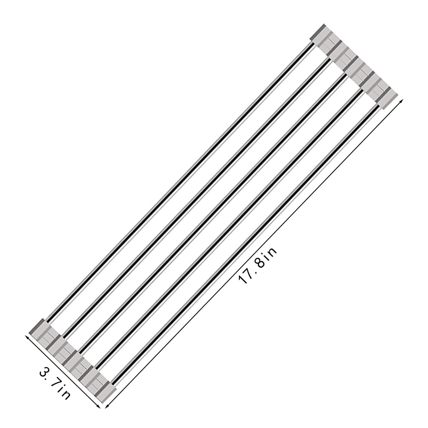 Ahyuan Roll up Dish Drying Rack Over The Sink Kitchen Roll up Sink Drying Rack Portable Dish Drainer Foldable Dish Drying Rack (Warm Gray, 17.8''X17'')
