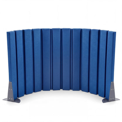 AmazingSpark 1 Pcs 30" X 6' Soundproof Room Divider Panel, Foldable Acoustic Partition Wall with Stand and Straps, Freestanding Privacy Screen for Office Study Bedroom Studio Library (Blue)