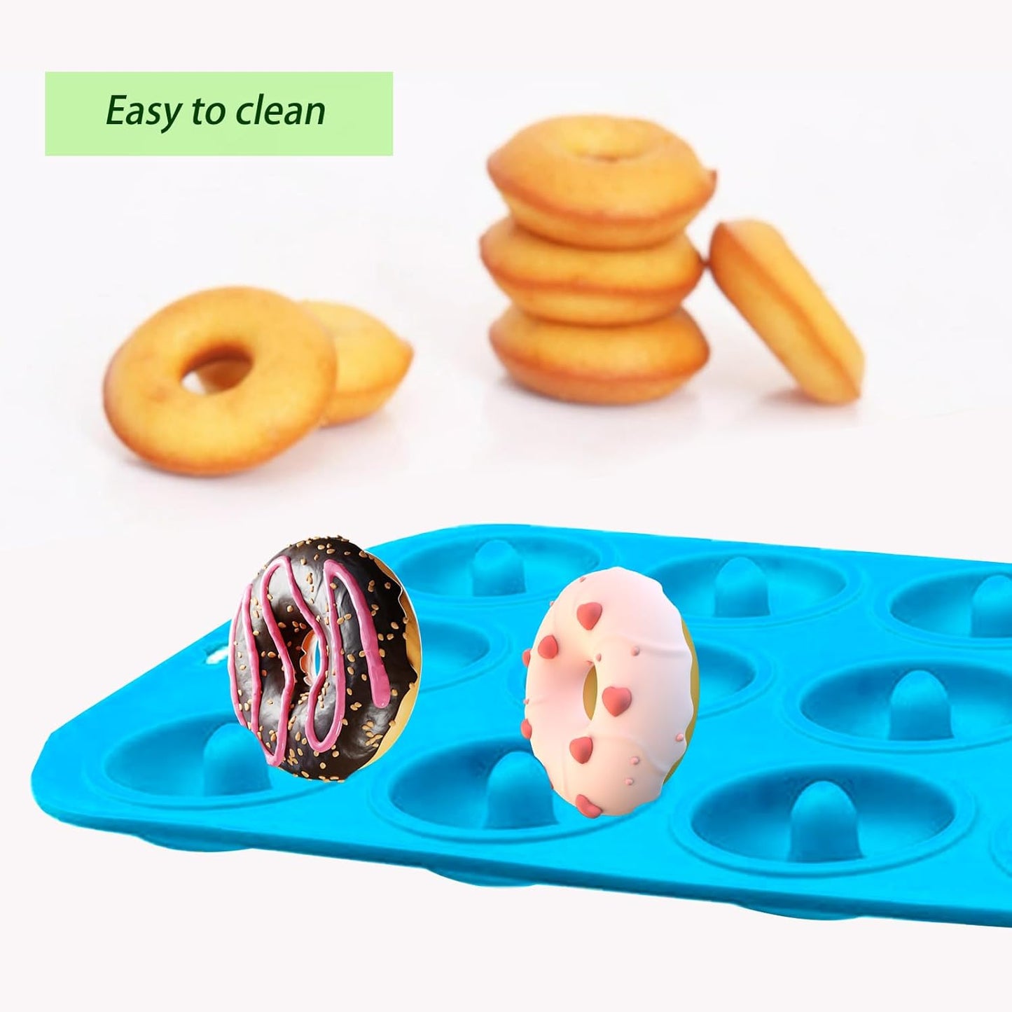 Silicone Donut Pan, Mini Baking Mold for Delicious Donuts, Heat Resistant, Non-stick Bottom, Easy to Clean