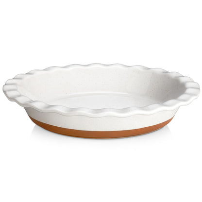 MALACASA Ceramic Pie Pan for Baking - 9 Inch Quiche Baking Dish Nonstick Pie Plate, Deep Dish Scratch-Resistant Pie Pan for Apple Pie Pot Pie, Series TARA