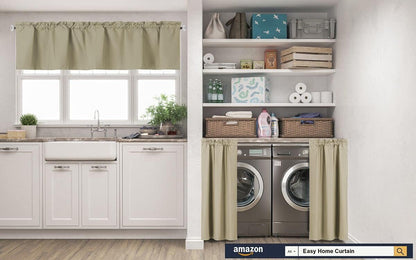 Window Valance Curtain for Kitchen, Bathroom, Living Room, Blackout Treatment, 54 x 18 Inches, 1 Panel