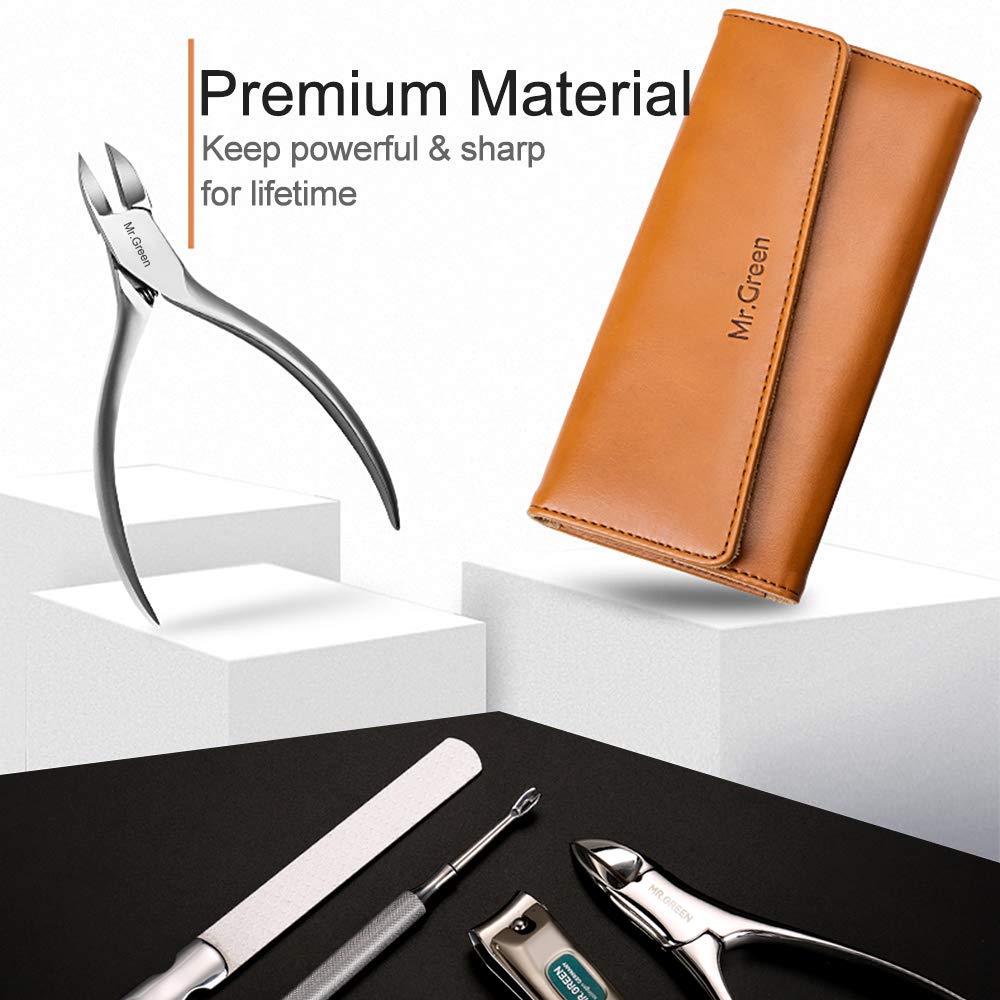 MR.GREEN Nail Clipper 4Pcs Set, Stainless Steel Manicure Pedicure Set, Medical Grade Grooming Kit with Travel Case Gift Box for Man & Woman