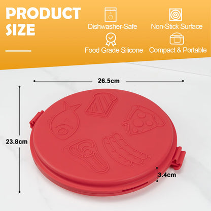 9.5Inch Microwave Sandwich Maker, Microwave Grilled Cheese Maker, Microwave Pizza Oven, Pizza Mark, Bacon Cooker, Toaster, Removable Non-Stick, Grill Crispy in Minutes for Office, Dorm, Travel, Home