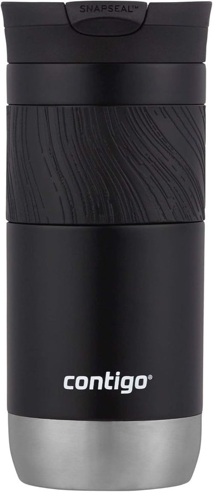 Contigo Byron Travel Mug - Vacuum-Insulated Stainless Steel | Leak-Proof, BPA-Free, 16oz, Licorice