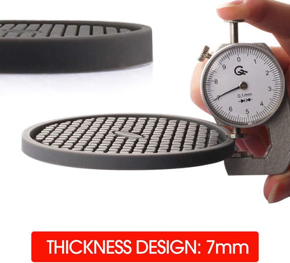 ME.FAN Thickened Silicone Coasters [6 Pack] with Holder - Non-Slip Cup Mat, Prevents Furniture Damage (Peppermint Green)