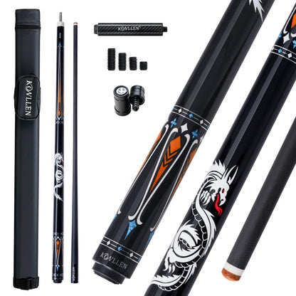 KONLLEN Carbon Fiber Pool Cue Stick Low Deflection Pool Cue Profession Billiards Cue Set for Adults with Billiards Accessories (Extension/Bolt)