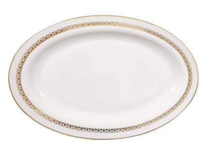 Stylish and Elegant 57 Pieces Bone China Dinnerware Set Service for 8 People - Gold