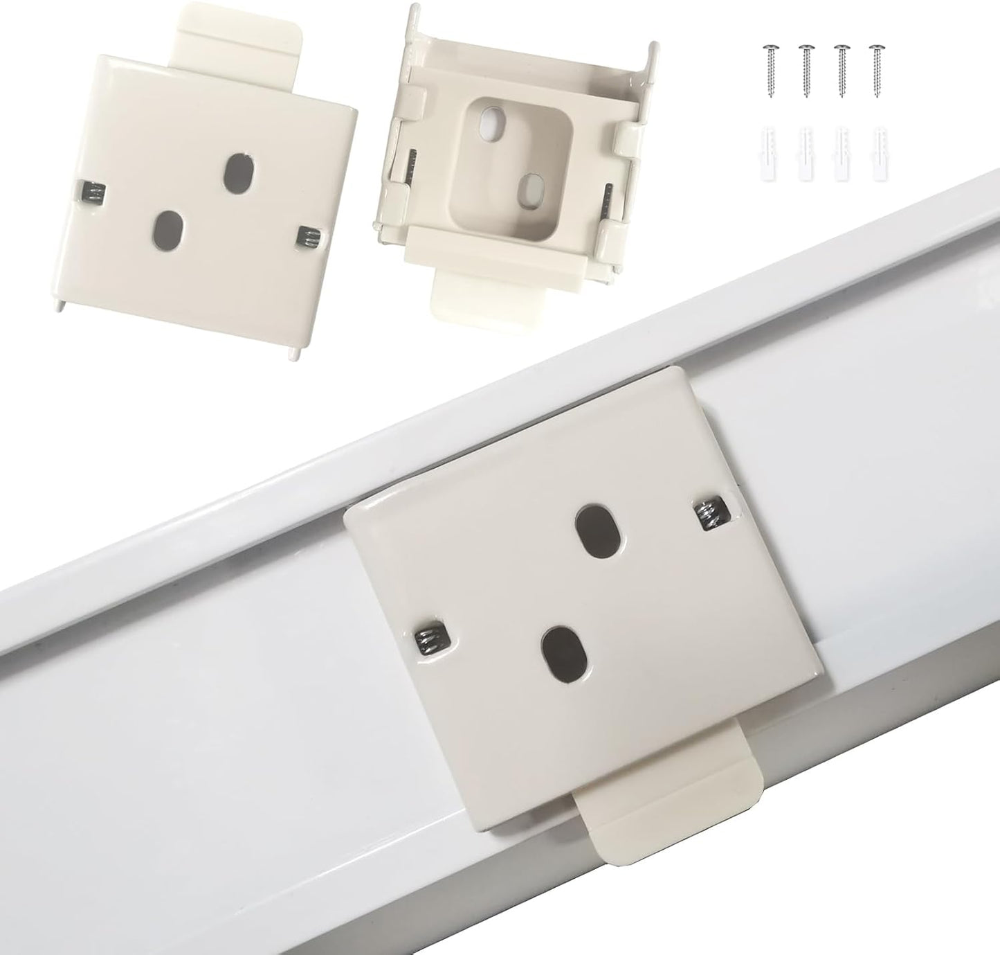 Universal Roller Shade Mounting Brackets, Aluminum Cordless Blinds Hardware for Indoor/Outdoor Replacement (1, Beige)