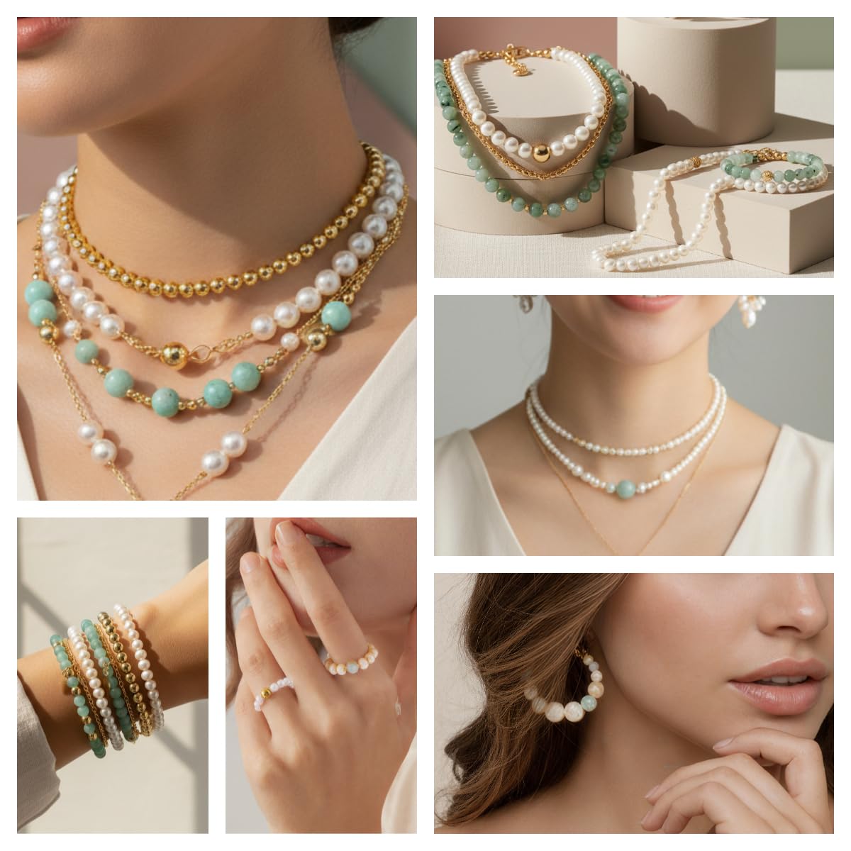 Jewelry Making Kit for Adults, 1920+ Pcs Natural Stone Beads for Bracelets Making, Includes Amazonite, Pearls, Irregular Stones & Letter Beads, DIY Crystal Bracelet Making Kit with Tools & Storage Box