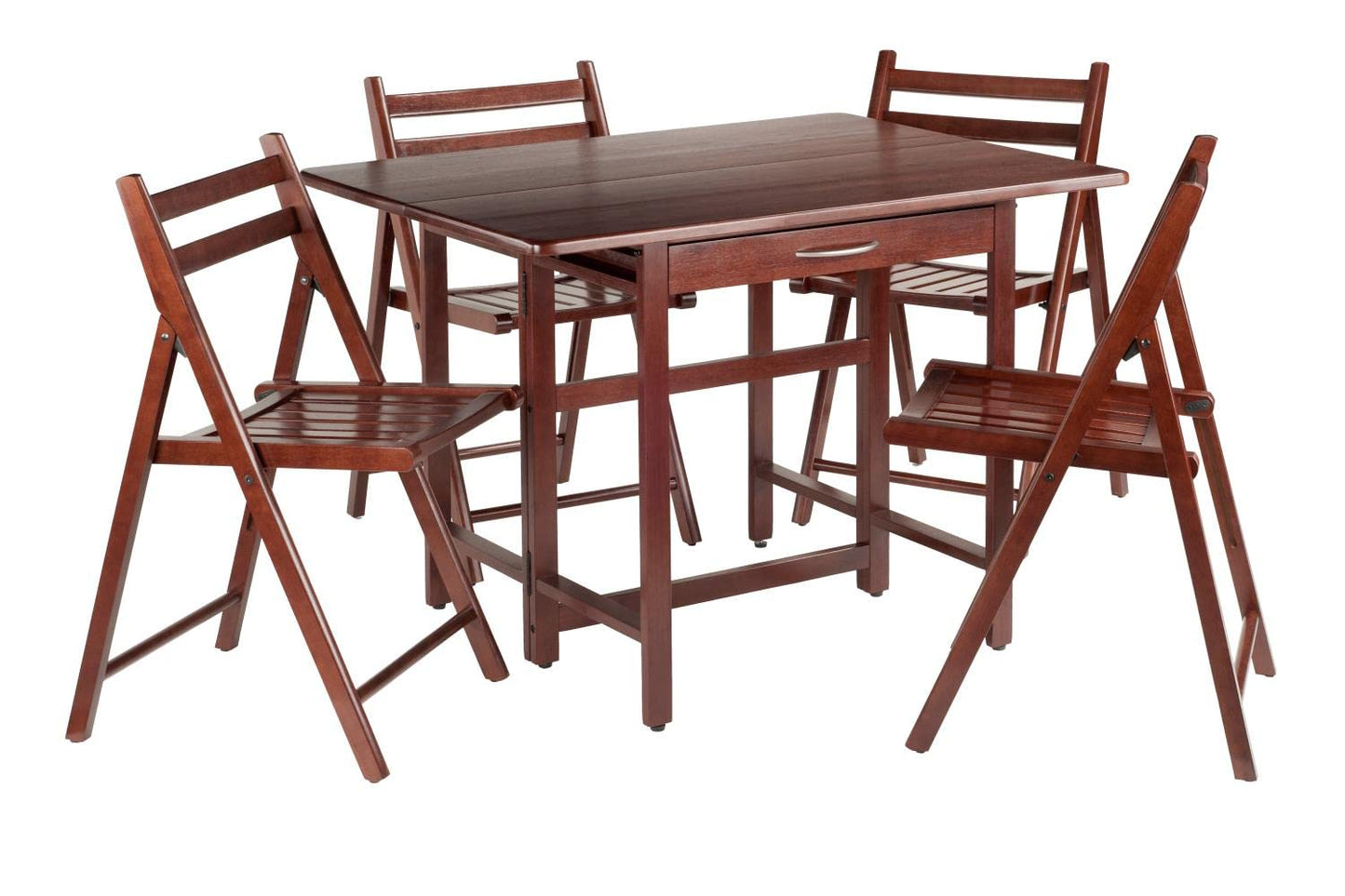 Winsome Wood Taylor 5-Pc Set Drop Leaf Table w/ 4 Folding Chairs