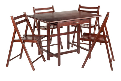 Winsome Wood Taylor 5-Pc Set Drop Leaf Table w/ 4 Folding Chairs