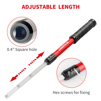 DEEFIINE 11 Inch Carbide Wood Lathe Truning Tools Grip Handle, Accept 10mm square turning tool bar (red)