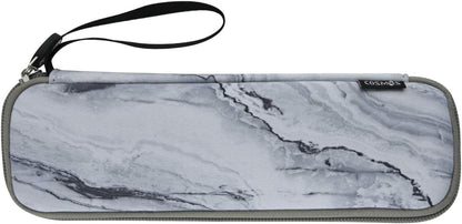 CM Reusable Portable Travel Tableware Carrying Bag, Storage Case for Cutlery, Flatware Organizers, Marble White