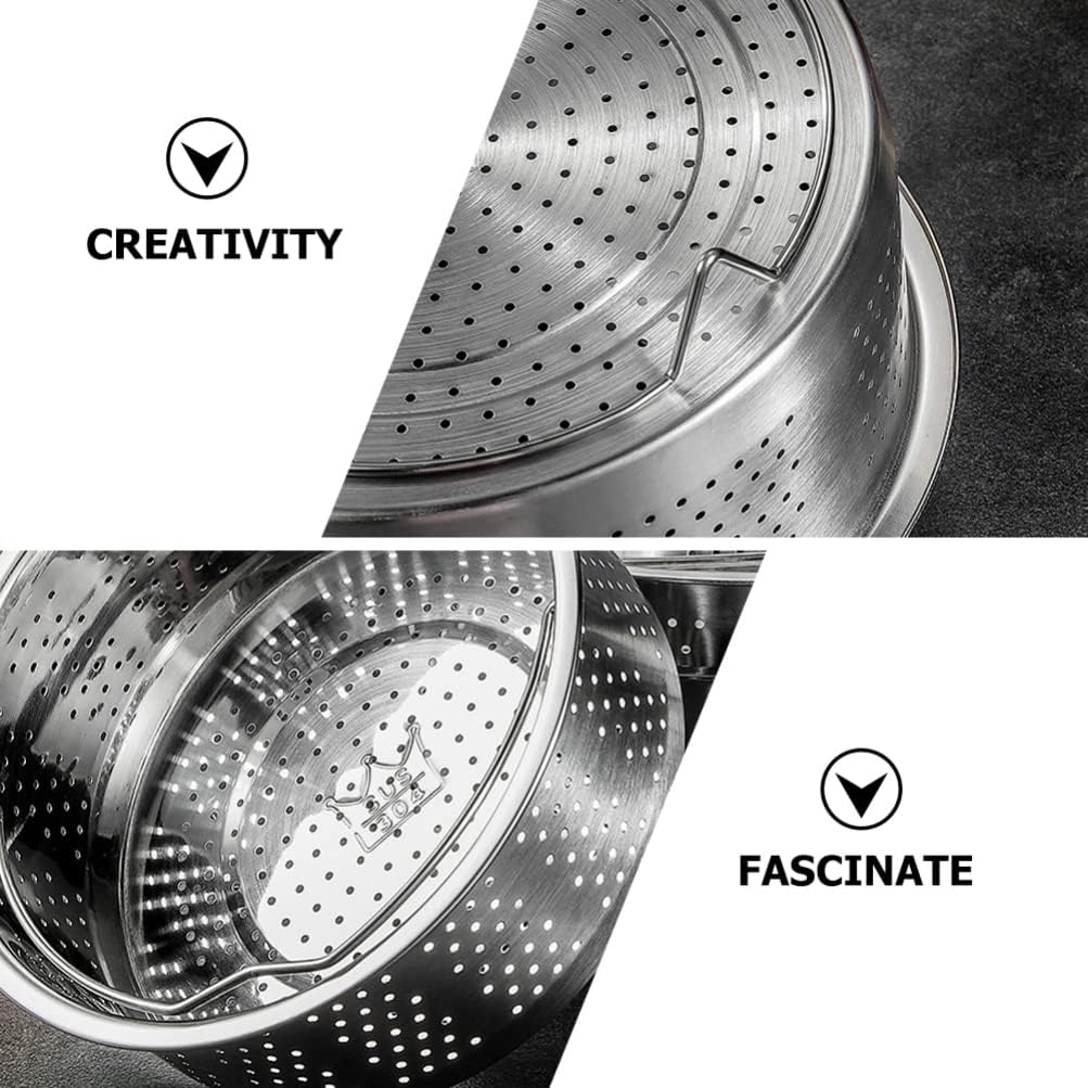 Luxshiny Rice Cooker Steamer Basket with Handle, Stainless Steel for Steaming Food, Meat, Fish, Rice, Veggies